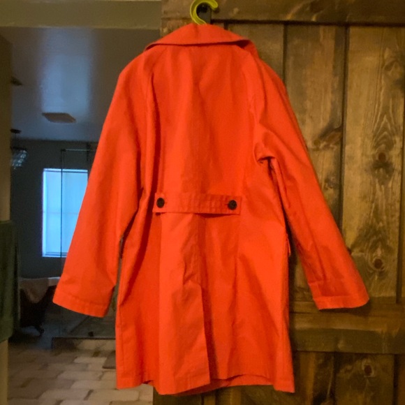 Ann Taylor Loft coral trench coat - Picture 3 of 12